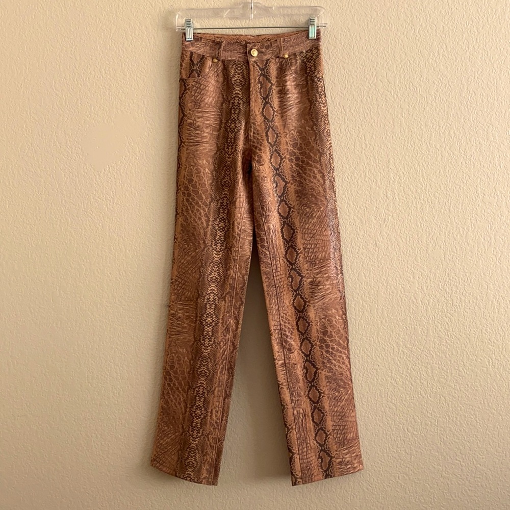 Faux Snakeskin Pants